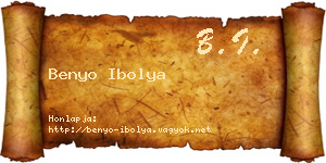 Benyo Ibolya névjegykártya